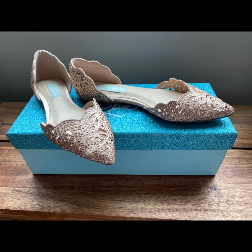 Rose Gold Betsey Johnson Flats